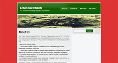 Desktop Screenshot of cedarinvestments.com